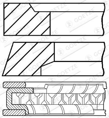 Kit de anéis do pistão GOETZE ENGINE 08-786800-00