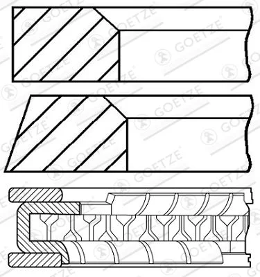 Piston Ring Set GOETZE ENGINE 08-962600-00