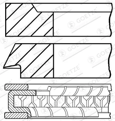 Kit de anéis do pistão GOETZE ENGINE 08-963300-00