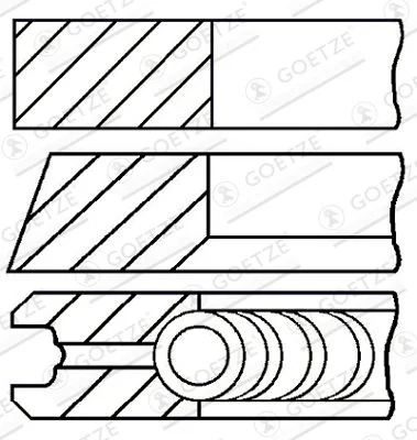 Piston Ring Set GOETZE ENGINE 08-990107-00