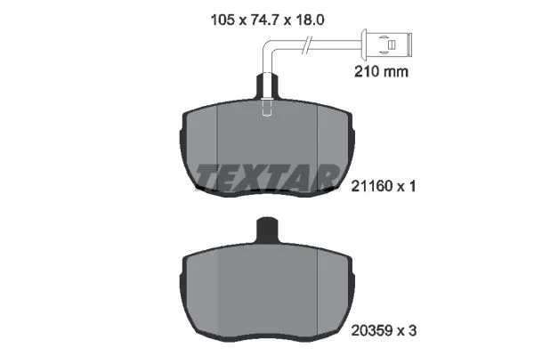 Brake Pad Set, disc brake TEXTAR 2116002