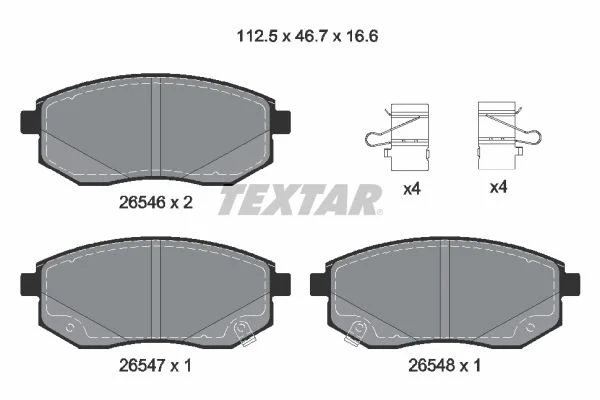Brake Pad Set, disc brake TEXTAR 2654601