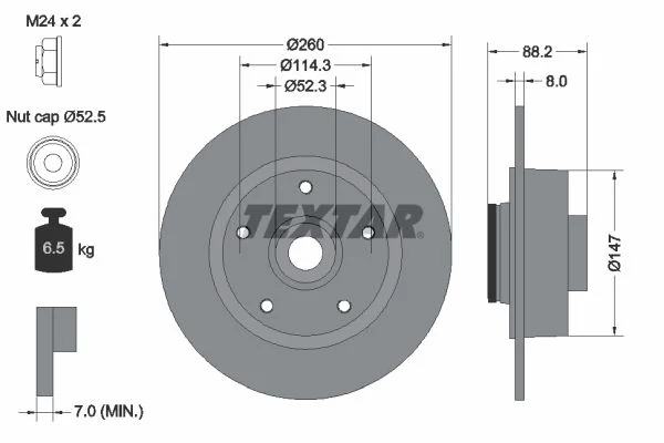 Brake Disc TEXTAR 92195903