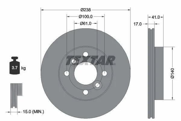 Brake Disc TEXTAR 92350903