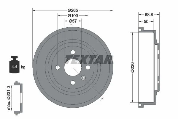 Brake Drum TEXTAR 94031500