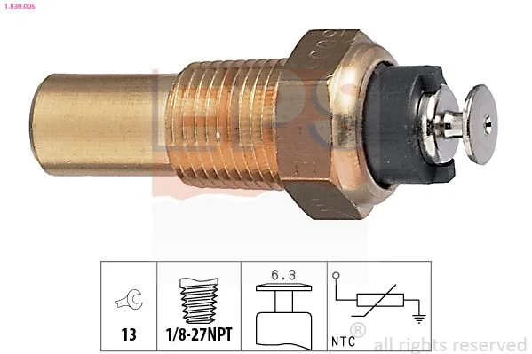Sensor, temperatura do líquido de refrigeração EPS 1.830.005