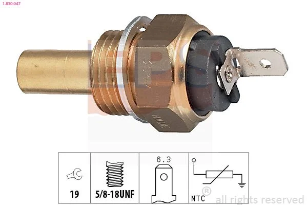 Sensor, temperatura do líquido de refrigeração EPS 1.830.047