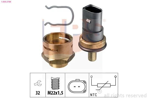 Sensor, coolant temperature EPS 1.830.278K