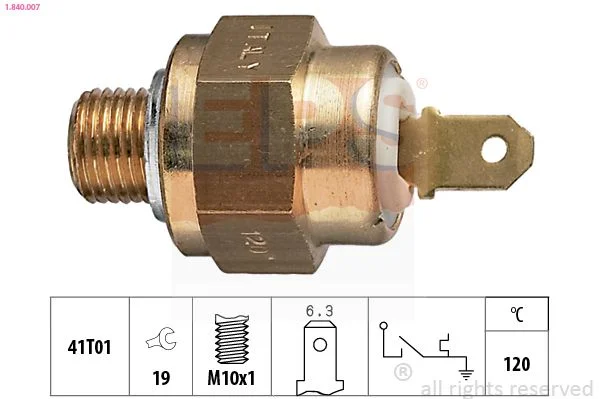 Interruptor de temperatura, lâmpada de aviso de refrigeração EPS 1.840.007