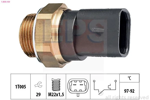 Interruptor de Temperatura, ventoinha do radiador EPS 1.850.103