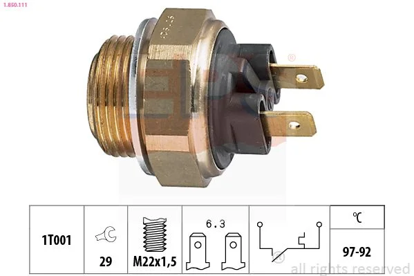 Interruptor de Temperatura, ventoinha do radiador EPS 1.850.111