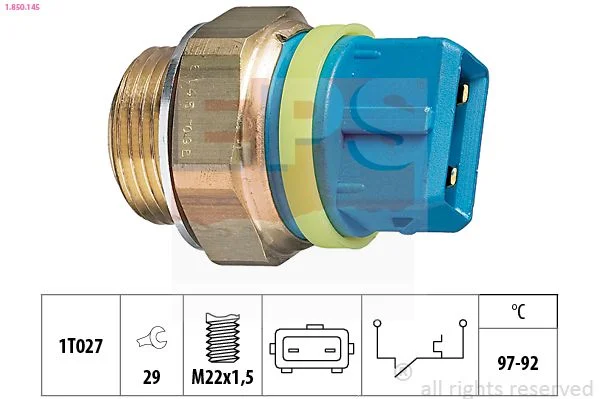 Interruptor de Temperatura, ventoinha do radiador EPS 1.850.145