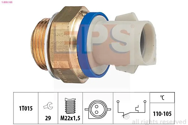 Interruptor de Temperatura, ventoinha do radiador EPS 1.850.165