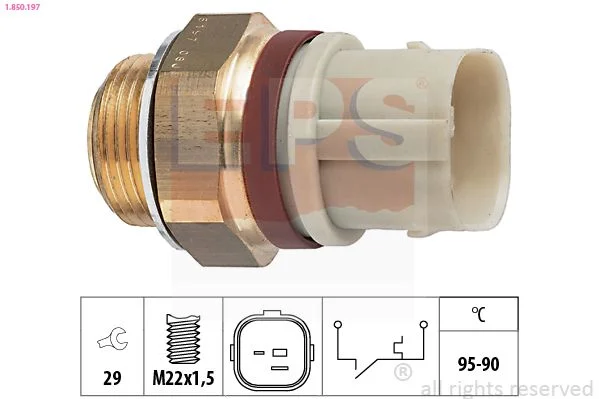Interruptor de Temperatura, ventoinha do radiador EPS 1.850.197