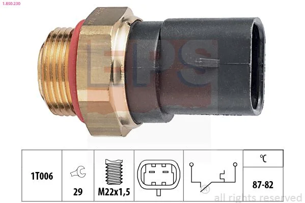 Interruptor de Temperatura, ventoinha do radiador EPS 1.850.230