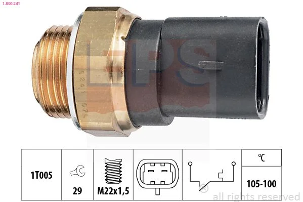 Interruptor de Temperatura, ventoinha do radiador EPS 1.850.241