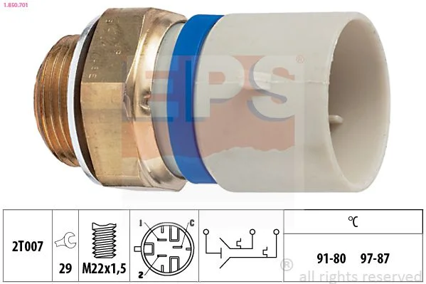 Interruptor de Temperatura, ventoinha do radiador EPS 1.850.701