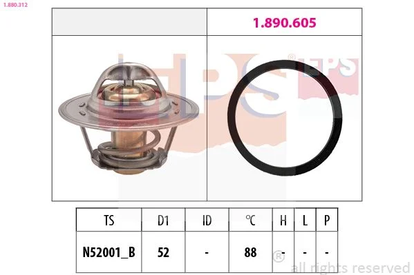 Thermostat, coolant EPS 1.880.312