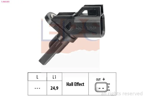 Sensor, velocidade da roda EPS 1.960.001