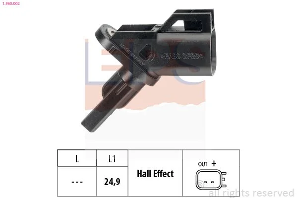 Sensor, velocidade da roda EPS 1.960.002