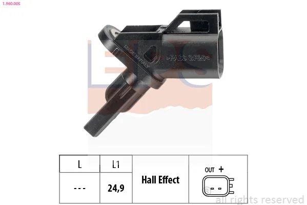 Sensor, velocidade da roda EPS 1.960.005