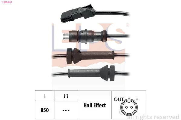 Sensor, velocidade da roda EPS 1.960.052
