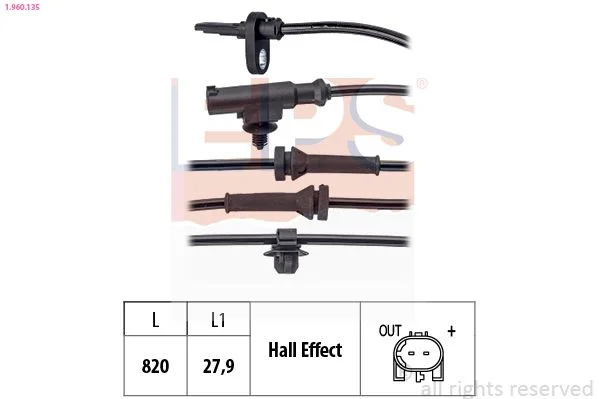 Sensor, wheel speed EPS 1.960.135