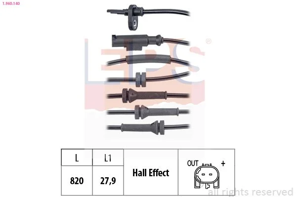 Sensor, velocidade da roda EPS 1.960.140