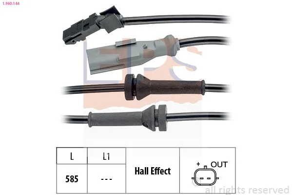 Sensor, velocidade da roda EPS 1.960.144