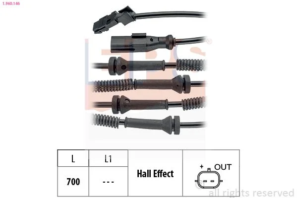 Sensor, velocidade da roda EPS 1.960.146