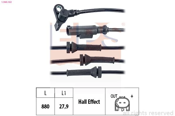 Sensor, velocidade da roda EPS 1.960.163