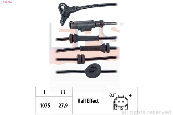 Sensor, velocidade da roda EPS 1.960.164