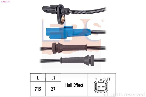 Sensor, velocidade da roda EPS 1.960.171