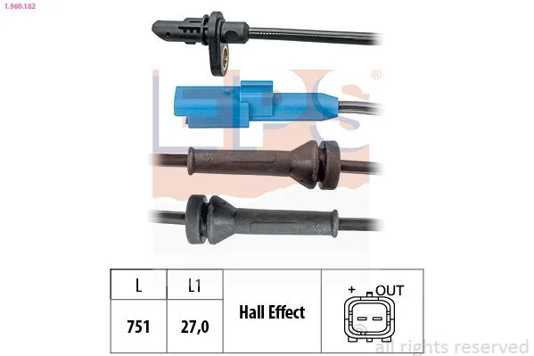 Sensor, velocidade da roda EPS 1.960.182