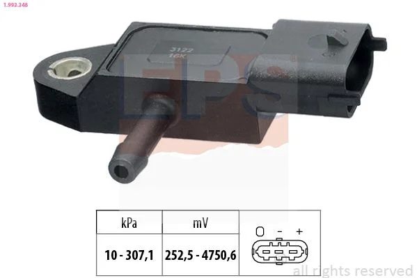 Sensor, pressão de escape EPS 1.993.348