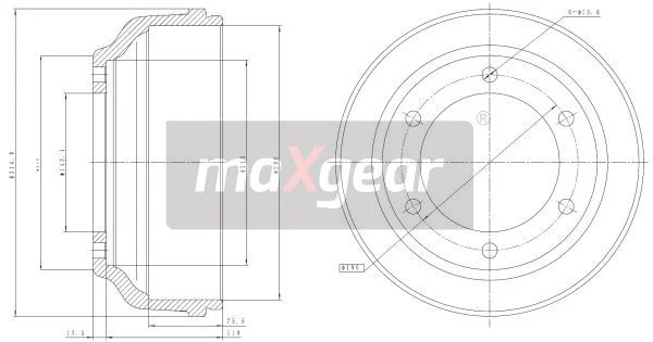 Tambor de Travão MAXGEAR 19-2304