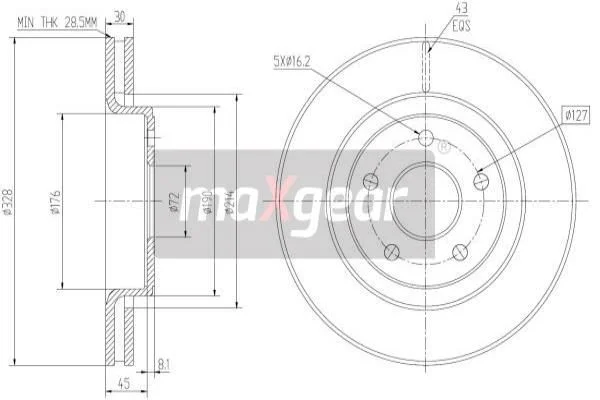 Brake Disc MAXGEAR 19-2323