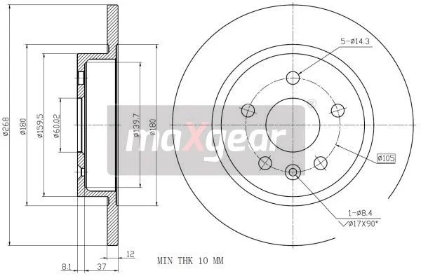 Brake Disc MAXGEAR 19-2333