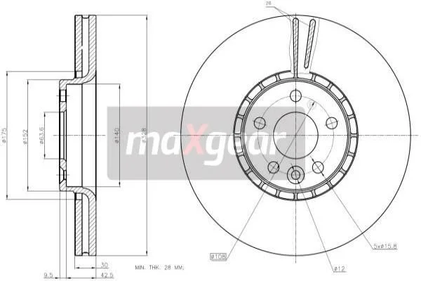 Disco de Travão MAXGEAR 19-2336