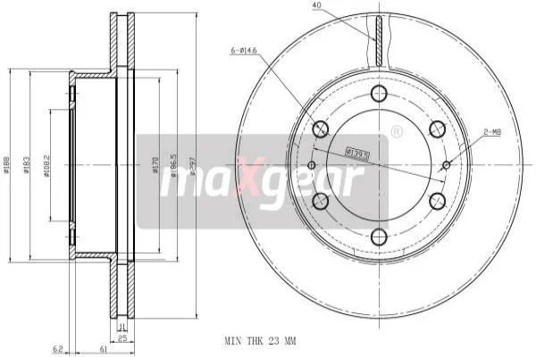 Brake Disc MAXGEAR 19-2350