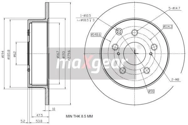 Brake Disc MAXGEAR 19-2353