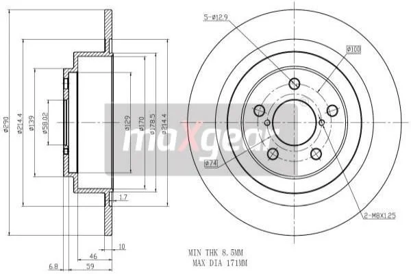 Brake Disc MAXGEAR 19-2357