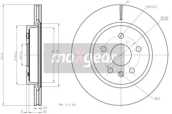Disco de Travão MAXGEAR 19-2368