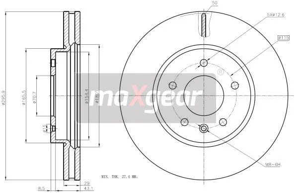 Stabdžių diskas MAXGEAR 19-2369
