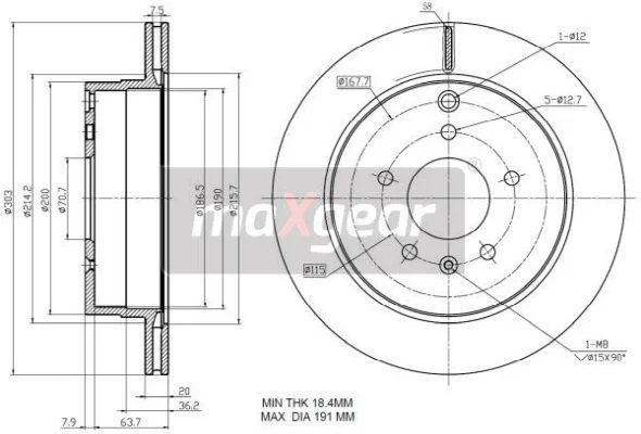 Disco de Travão MAXGEAR 19-2370