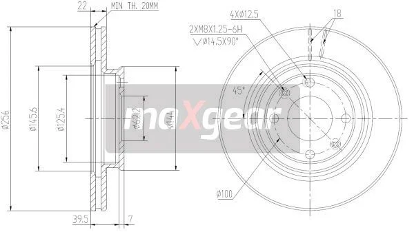 Brake Disc MAXGEAR 19-2376MAX
