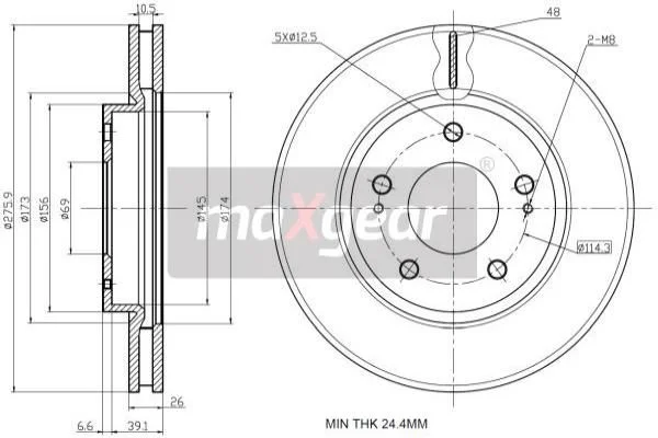 Disco de Travão MAXGEAR 19-2388