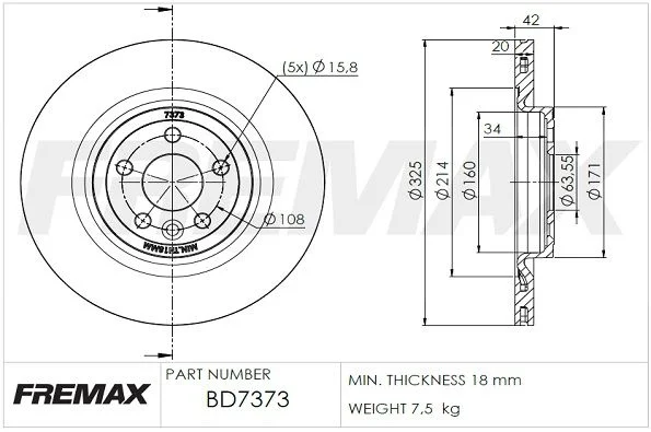 Stabdžių diskas fremax BD-7373