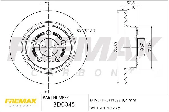 Stabdžių diskas FREMAX BD-0045