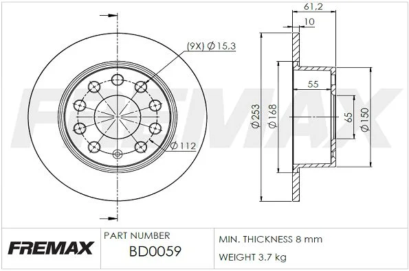 Stabdžių diskas FREMAX BD-0059